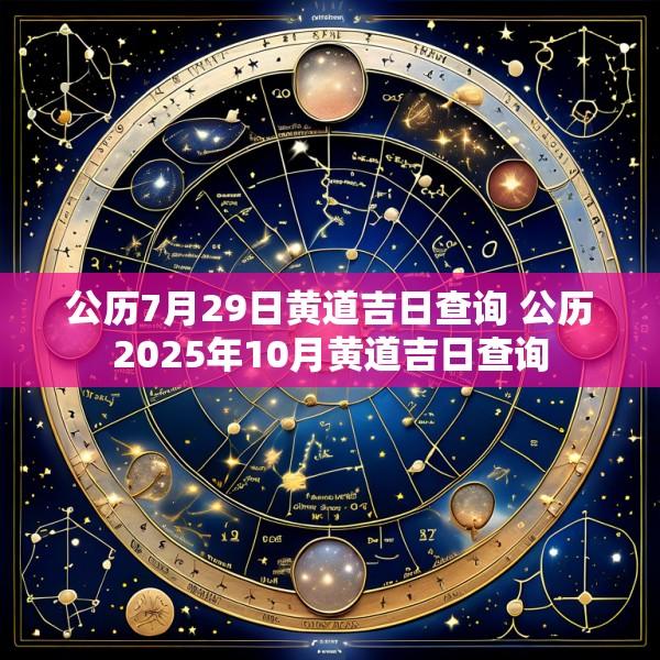 公历7月29日黄道吉日查询 公历2025年10月黄道吉日查询