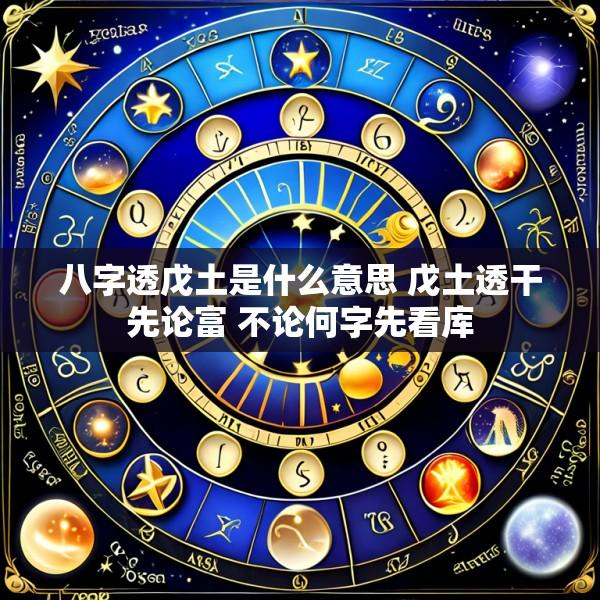 八字透戊土是什么意思 戊土透干先论富 不论何字先看库