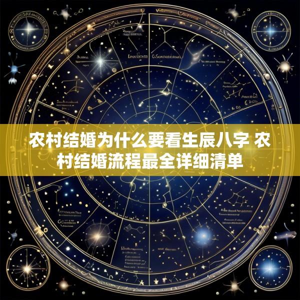农村结婚为什么要看生辰八字 农村结婚流程最全详细清单