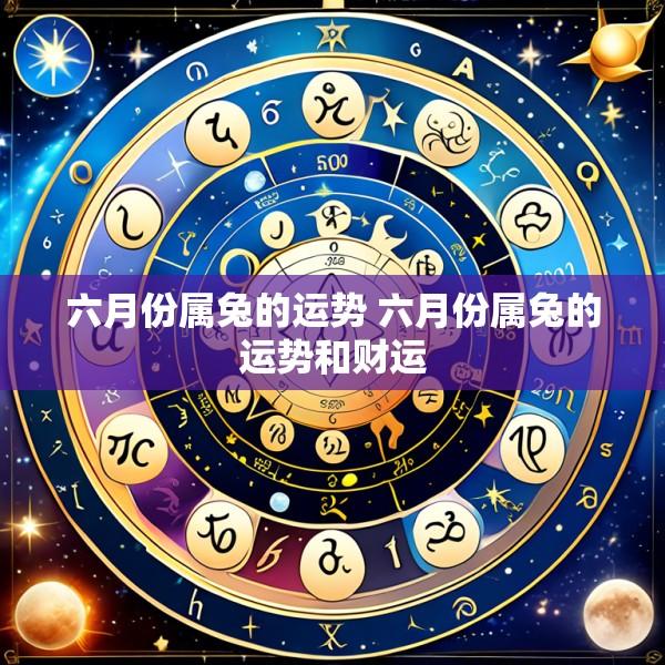 六月份属兔的运势 六月份属兔的运势和财运