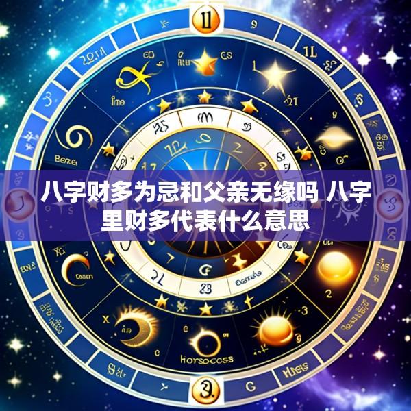 八字财多为忌和父亲无缘吗 八字里财多代表什么意思