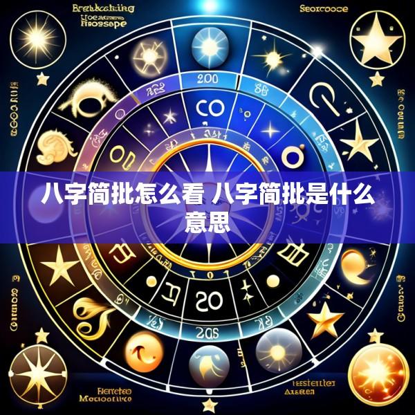 八字简批怎么看 八字简批是什么意思