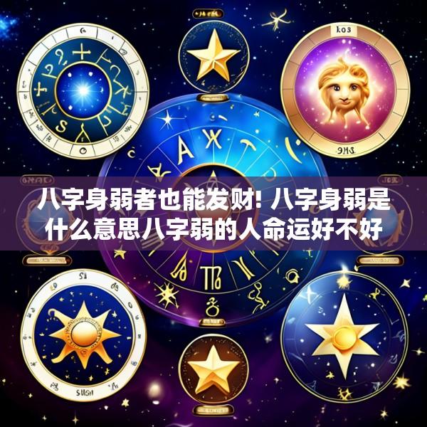 八字身弱者也能发财! 八字身弱是什么意思八字弱的人命运好不好