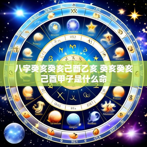 八字癸亥癸亥己酉乙亥 癸亥癸亥己酉甲子是什么命