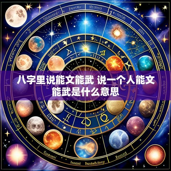 八字里说能文能武 说一个人能文能武是什么意思