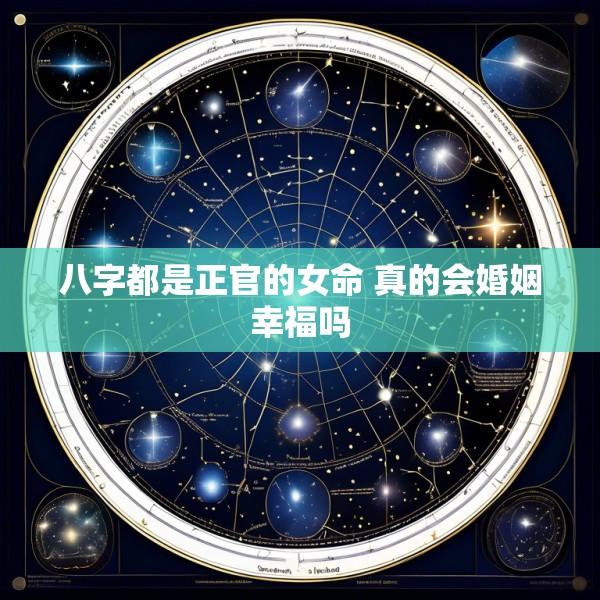 八字都是正官的女命 真的会婚姻幸福吗