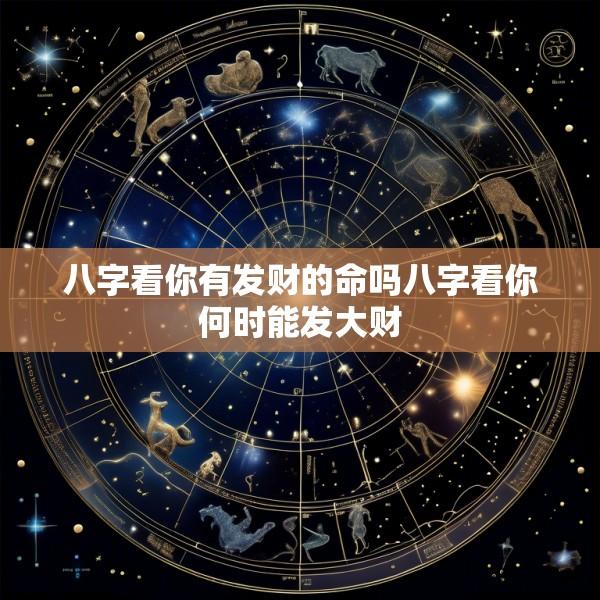 八字看你有发财的命吗八字看你何时能发大财