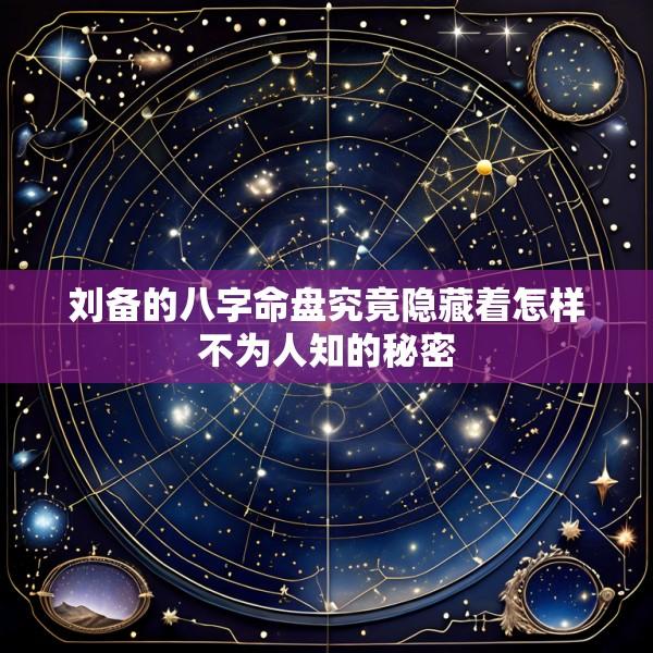 刘备的八字命盘究竟隐藏着怎样不为人知的秘密