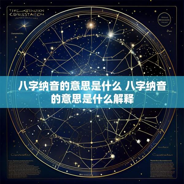 八字纳音的意思是什么 八字纳音的意思是什么解释