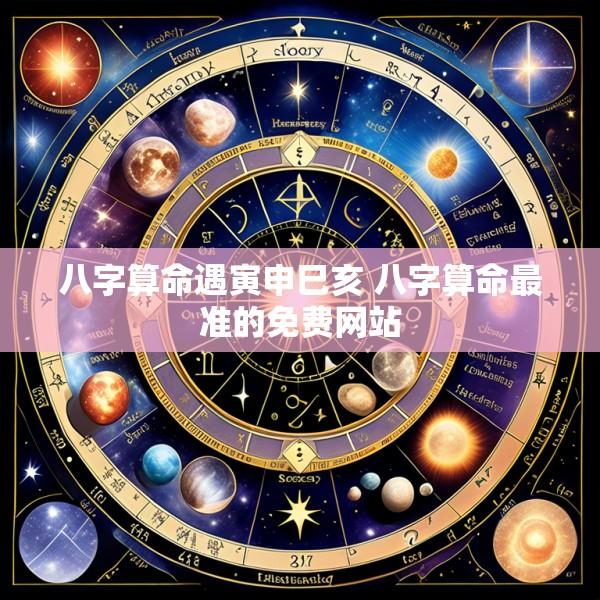 八字算命遇寅申巳亥 八字算命最准的免费网站