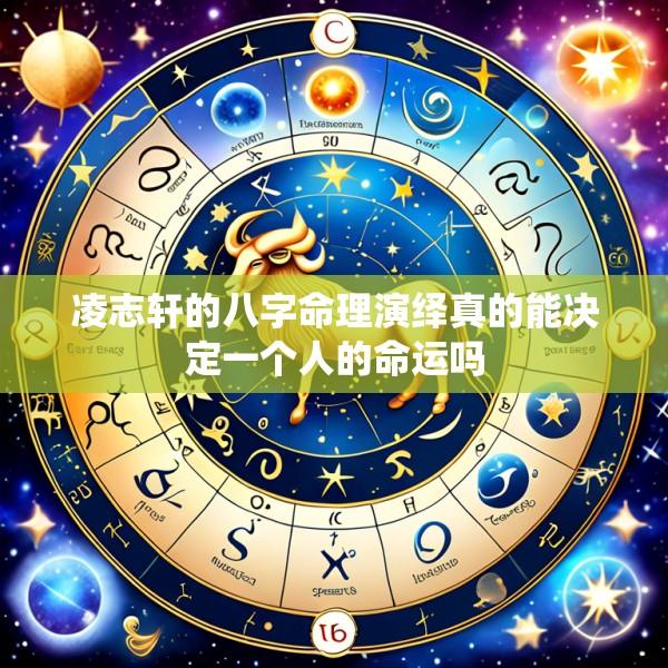 凌志轩的八字命理演绎真的能决定一个人的命运吗