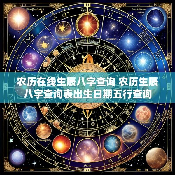 农历在线生辰八字查询 农历生辰八字查询表出生日期五行查询