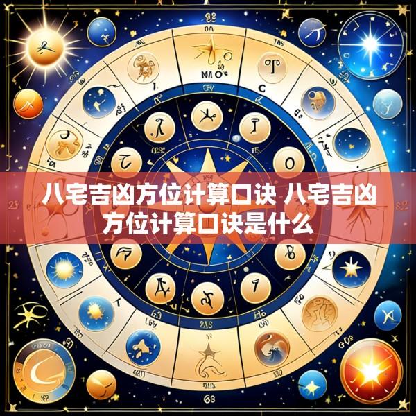 八宅吉凶方位计算口诀 八宅吉凶方位计算口诀是什么