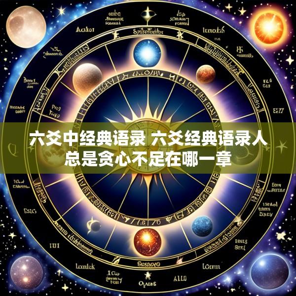 六爻中经典语录 六爻经典语录人总是贪心不足在哪一章