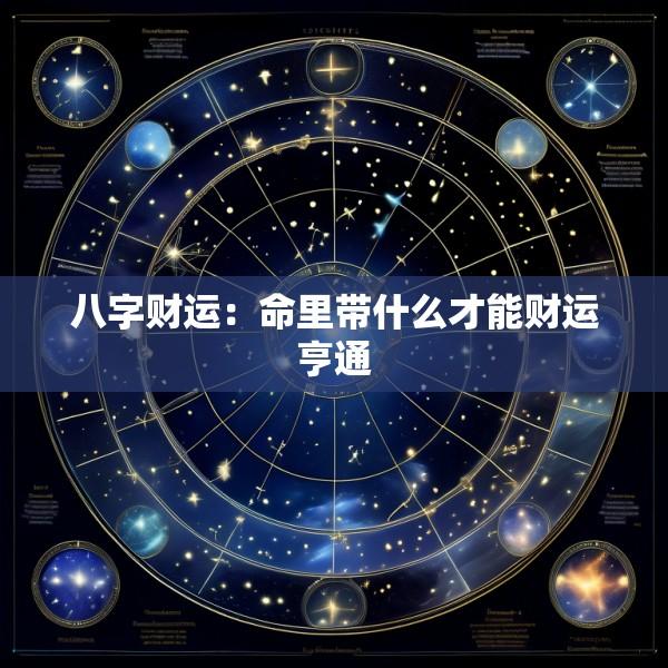 八字财运：命里带什么才能财运亨通
