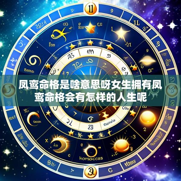 凤鸾命格是啥意思呀女生拥有凤鸾命格会有怎样的人生呢