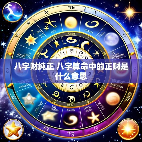 八字财纯正 八字算命中的正财是什么意思