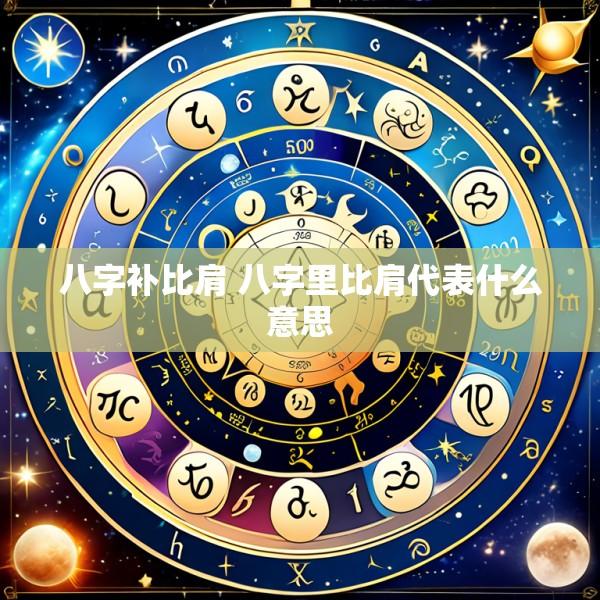 八字补比肩 八字里比肩代表什么意思