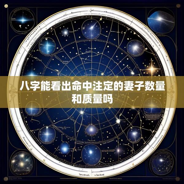 八字能看出命中注定的妻子数量和质量吗