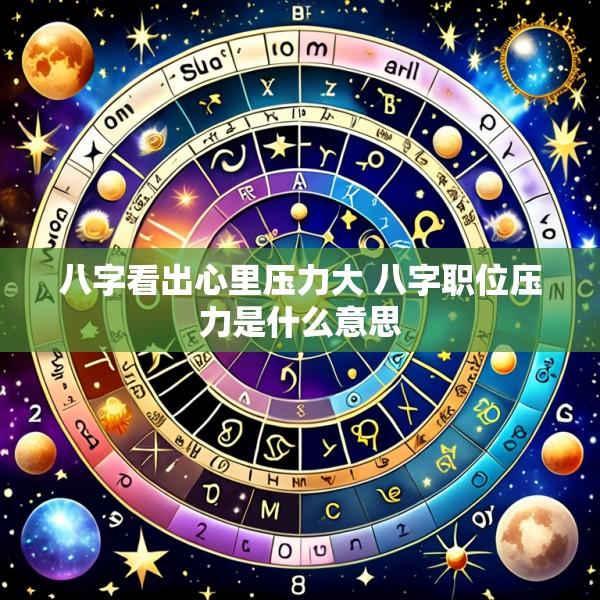 八字看出心里压力大 八字职位压力是什么意思