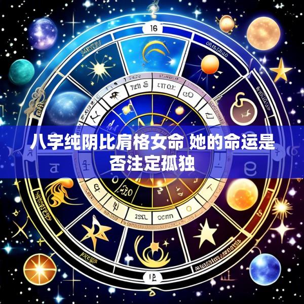 八字纯阴比肩格女命 她的命运是否注定孤独