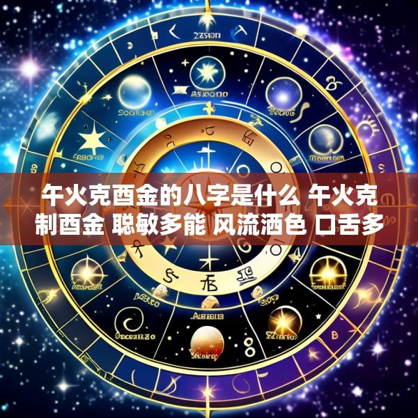 午火克酉金的八字是什么 午火克制酉金 聪敏多能 风流洒色 口舌多起 但事业有成