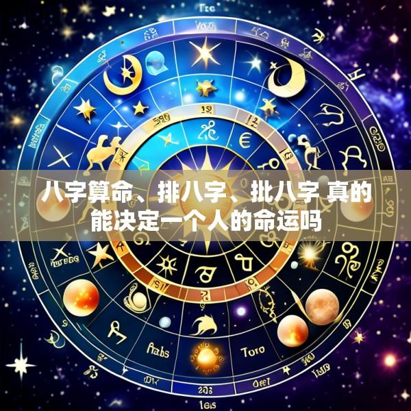 八字算命、排八字、批八字 真的能决定一个人的命运吗