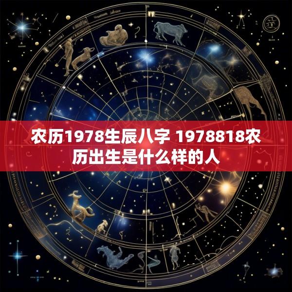 农历1978生辰八字 1978818农历出生是什么样的人