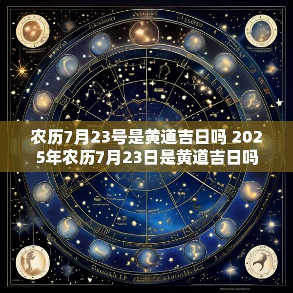 农历7月23号是黄道吉日吗 2025年农历7月23日是黄道吉日吗