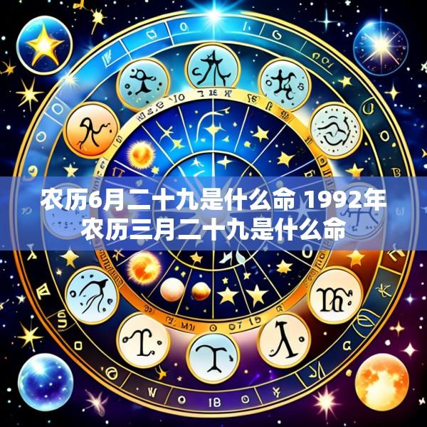 农历6月二十九是什么命 1992年农历三月二十九是什么命
