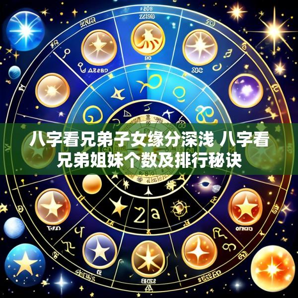 八字看兄弟子女缘分深浅 八字看兄弟姐妹个数及排行秘诀
