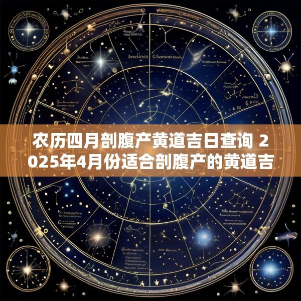 农历四月剖腹产黄道吉日查询 2025年4月份适合剖腹产的黄道吉日