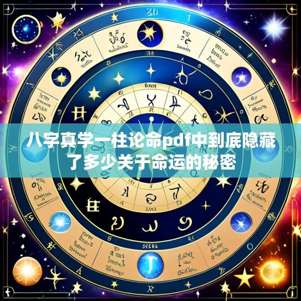 八字真学一柱论命pdf中到底隐藏了多少关于命运的秘密