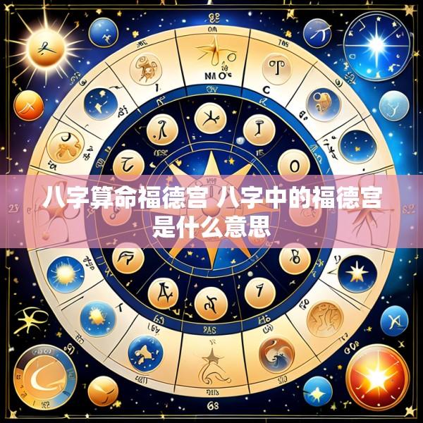 八字算命福德宫 八字中的福德宫是什么意思