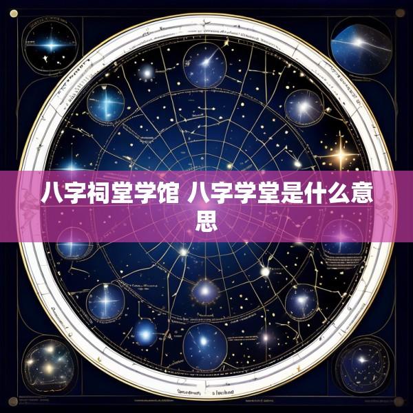 八字祠堂学馆 八字学堂是什么意思