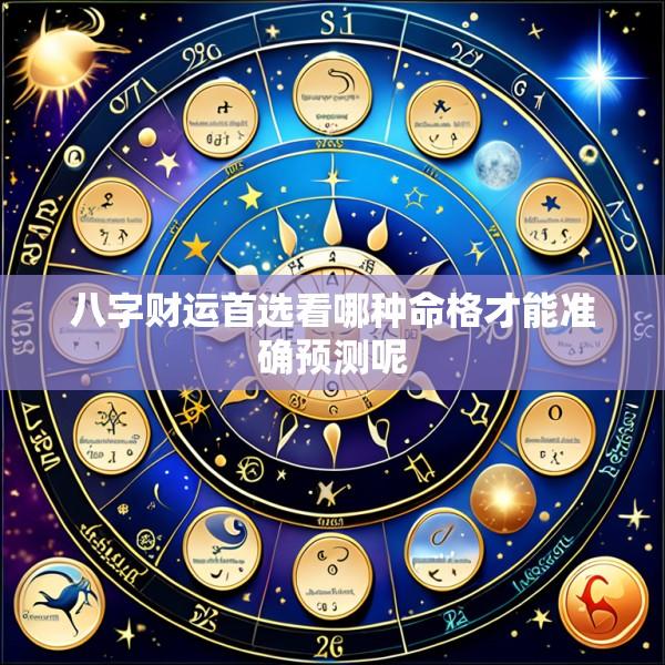 八字财运首选看哪种命格才能准确预测呢