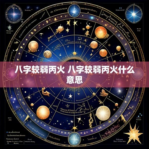 八字较弱丙火 八字较弱丙火什么意思