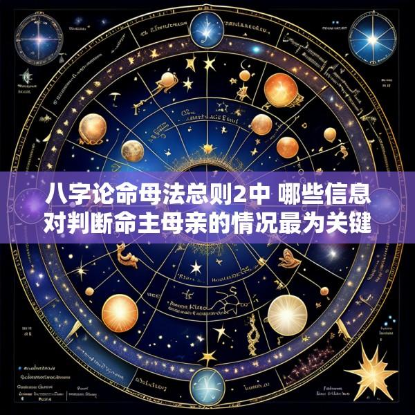 八字论命母法总则2中 哪些信息对判断命主母亲的情况最为关键