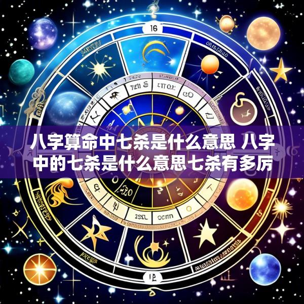 八字算命中七杀是什么意思 八字中的七杀是什么意思七杀有多厉害
