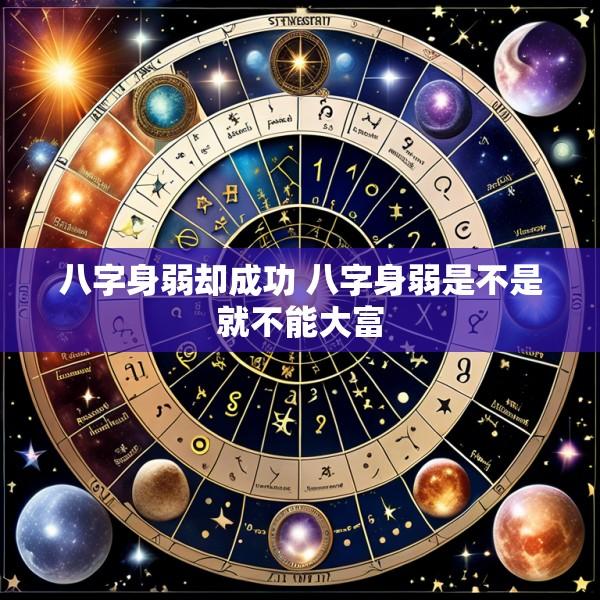八字身弱却成功 八字身弱是不是就不能大富