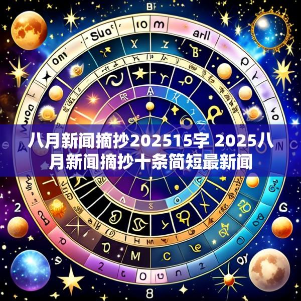 八月新闻摘抄202515字 2025八月新闻摘抄十条简短最新闻