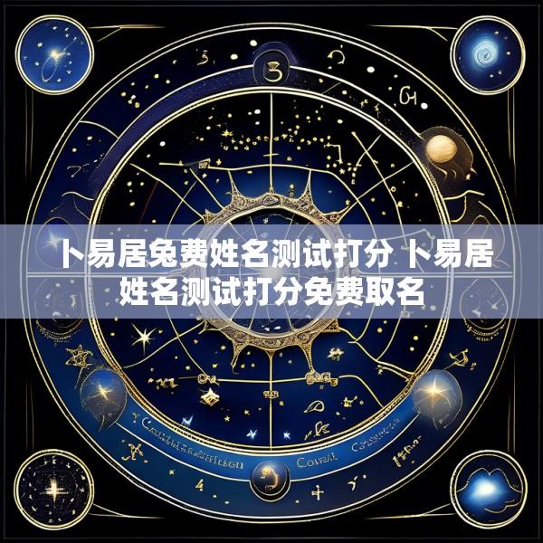 卜易居兔费姓名测试打分 卜易居姓名测试打分免费取名