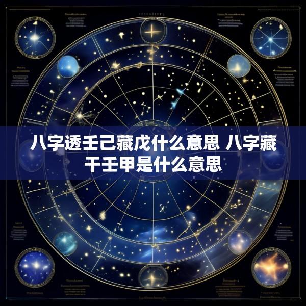 八字透壬己藏戊什么意思 八字藏干壬甲是什么意思