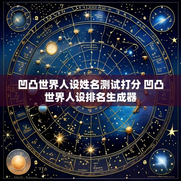凹凸世界人设姓名测试打分 凹凸世界人设排名生成器