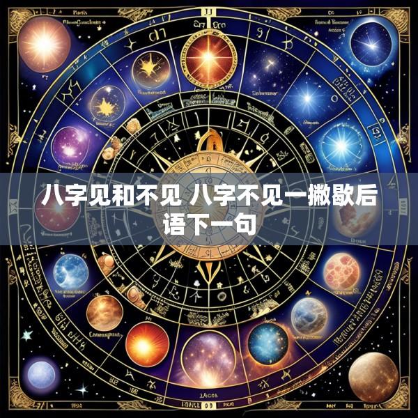八字见和不见 八字不见一撇歇后语下一句