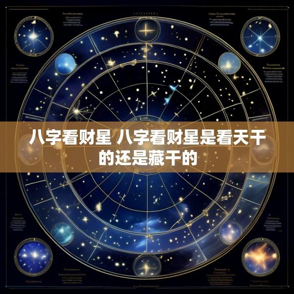 八字看财星 八字看财星是看天干的还是藏干的