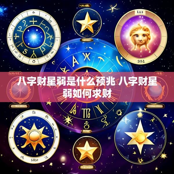 八字财星弱是什么预兆 八字财星弱如何求财