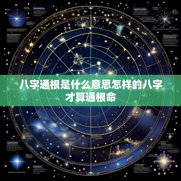八字通根是什么意思怎样的八字才算通根命