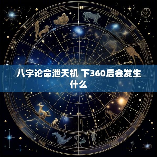 八字论命泄天机 下360后会发生什么