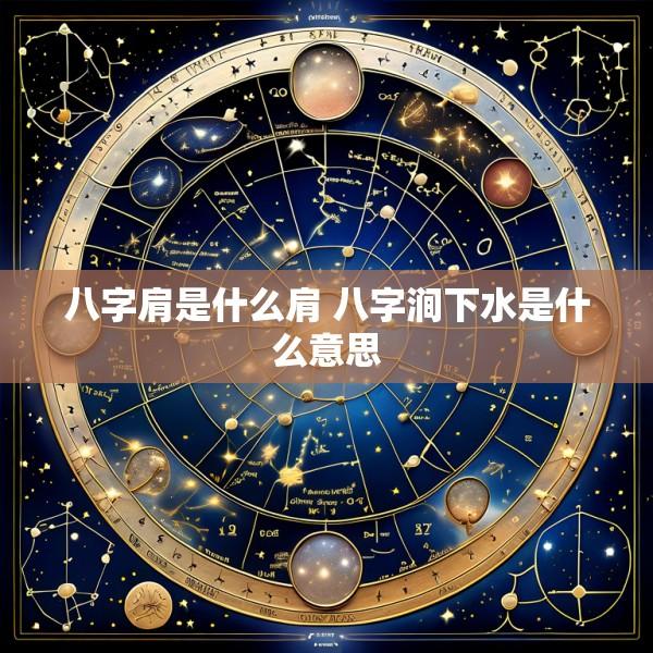 八字肩是什么肩 八字涧下水是什么意思